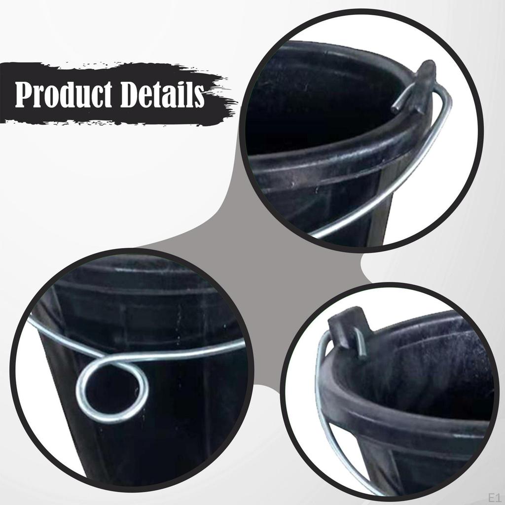 Rubber Feed Bucket with Handle Water Portable Multifunctional Feeder Container Pail for Horse