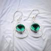 Chrome Diopside Gemstone 925 Sterling Silver Jewelry Handcrafted Earrings 1.50" EE-38-4