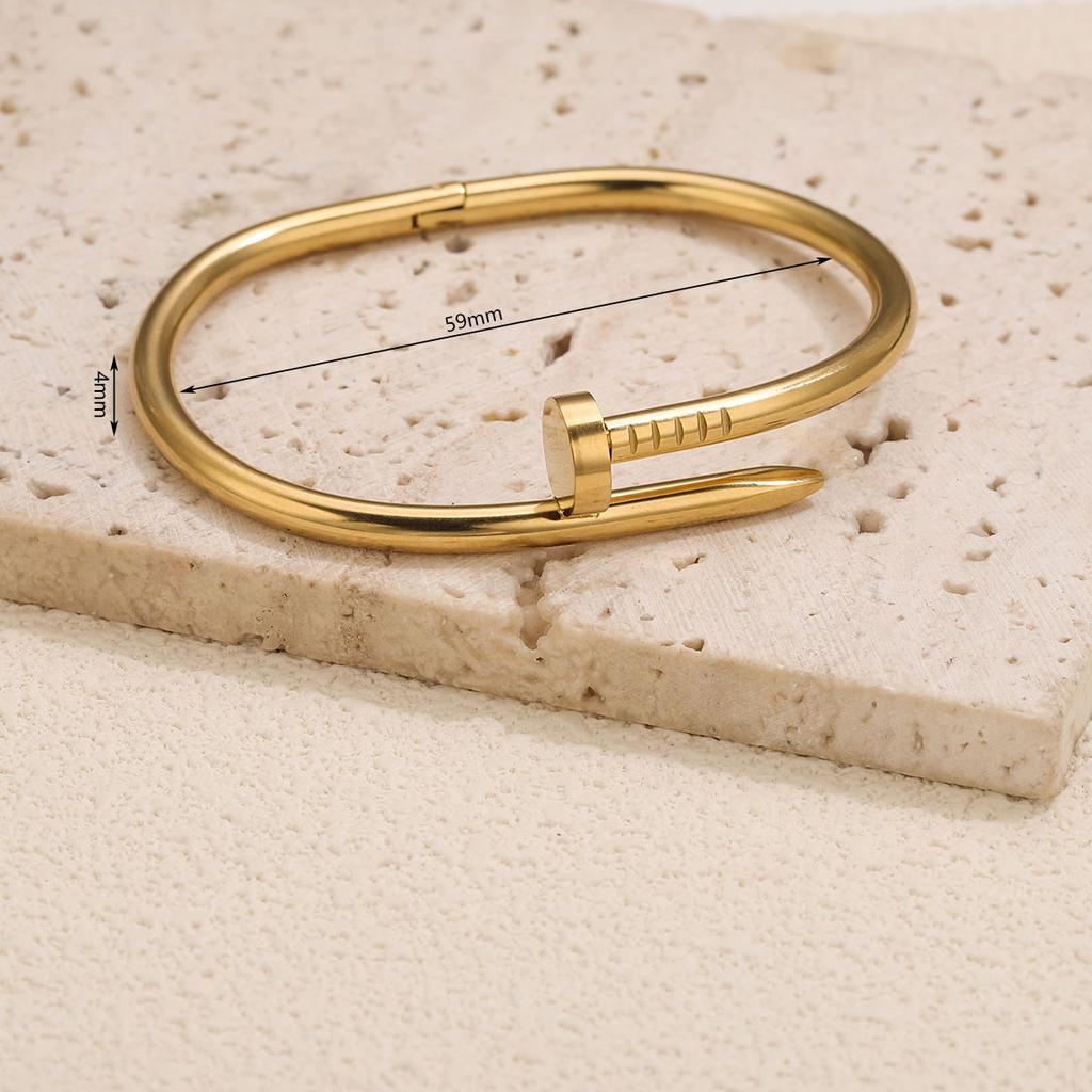 Luxury Vintage Titanium Steel Stainless Steel Women's Gold Bangles Wristwear Trendy Charm Jewelry Decoration Holiday Gifts