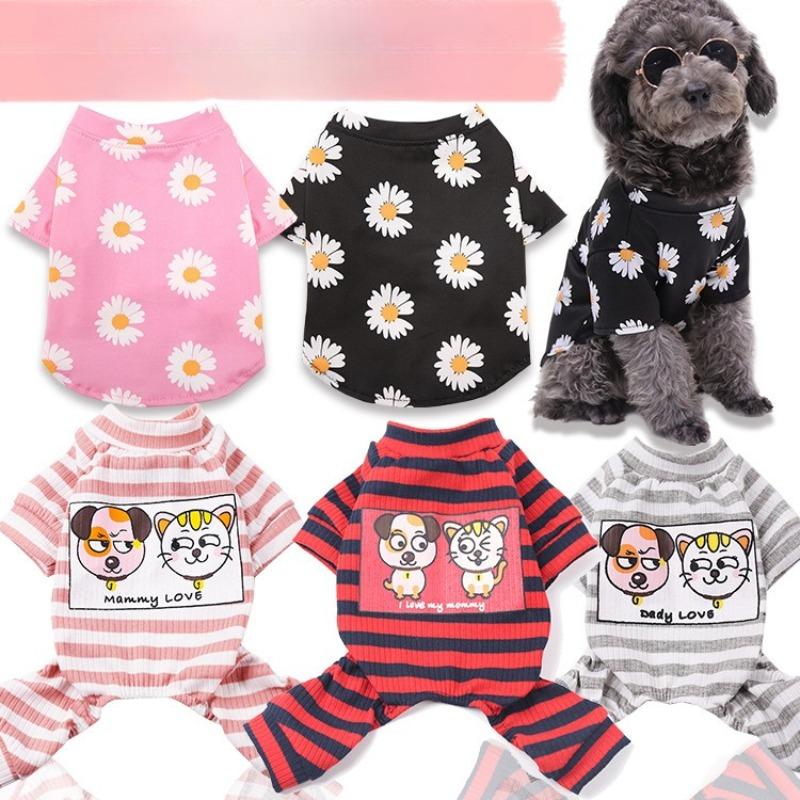 Cat Autumn and Winter Home Clothes, Dog Air-conditioned Clothes, Pet Dog, Cat Couple Supplies, Pajamas, Puppy
