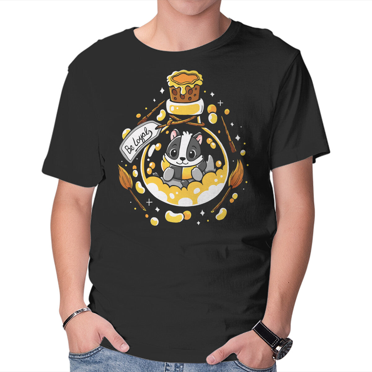 Unisex Crew Neck T-Shirt Loyal Potion Graphic Short Sleeve Casual Tee XXXXL