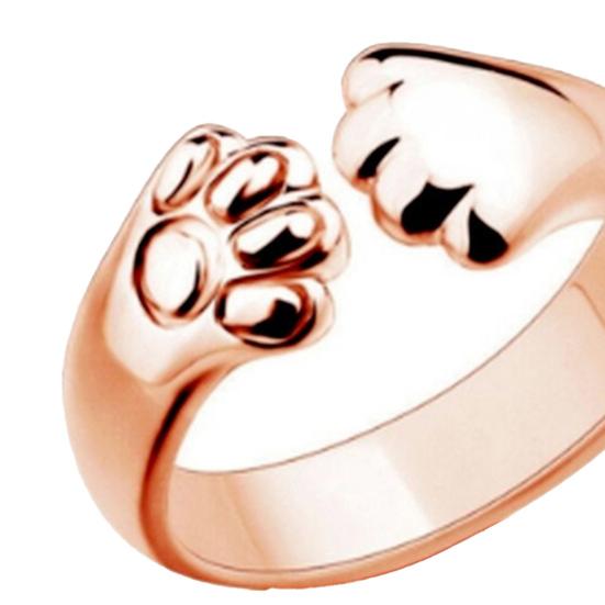 Finger Paw Opening Ring Bright Luster Jewelry Adjustable Ring for Daily Wear