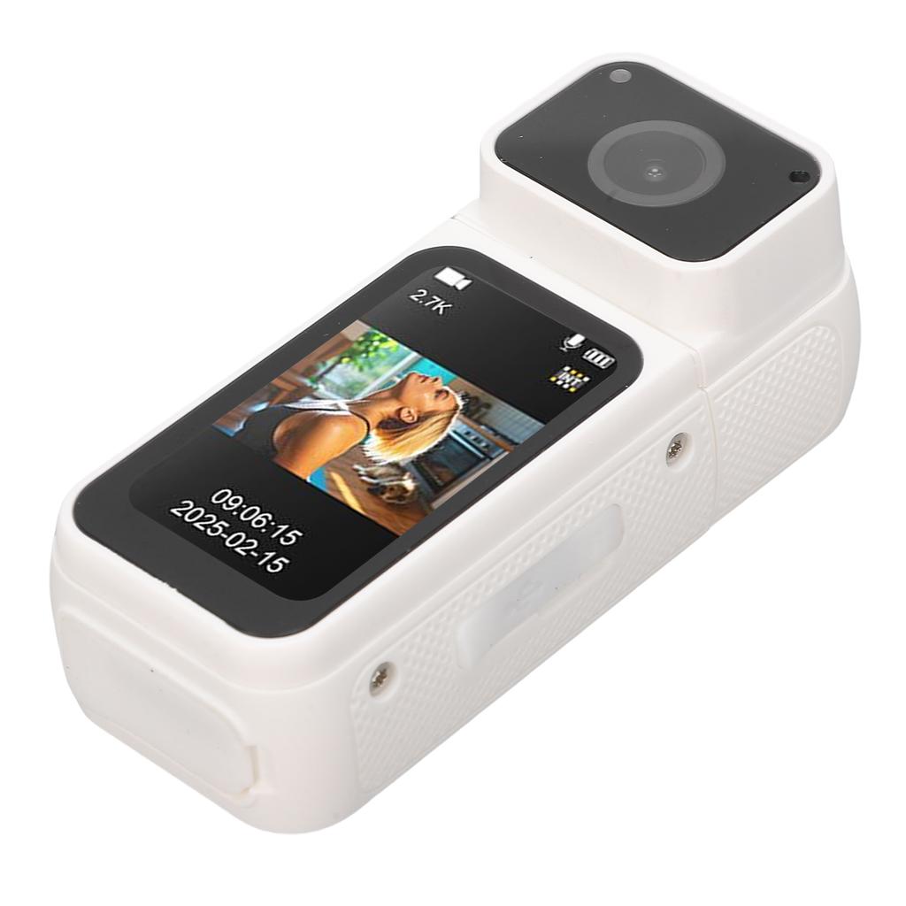 2.7K Thumb Action Camera Wearable Portable Camcorder with Magnetic Lanyard 180 Degree Rotation POV Recording for Work Travel Pet Walk