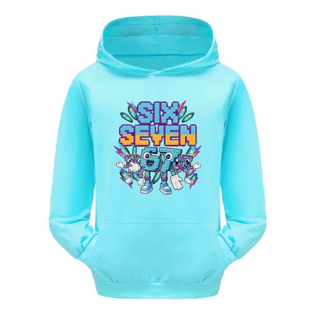 5220 Kinder Jungen Mädchen Steal a Brainrot 67 Six Seven Bedruckter Freizeit-Langarm-Hoodie Top