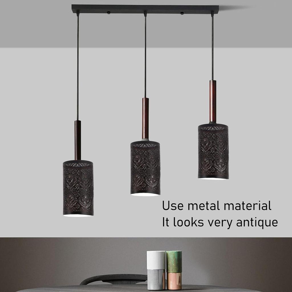 Metal Lamp Shade, E27 E26 Wrought Iron Lamp Shade Black Hollow Carved Modern Lampshade for Table Lamp Bedroom Bedside Decor, 7.9 X 4.7in