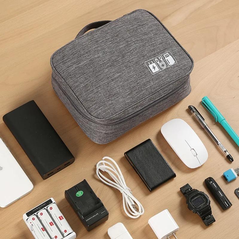 1pc Portable Cable Storage Bag Waterproof Digital Electronic Organizer USB Data Line Charger Plug Storage Bag Travel Cable Organ