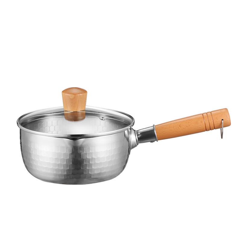 Lilang Japanese Hammered Yukihira Milk Pot with Steamer and Lid