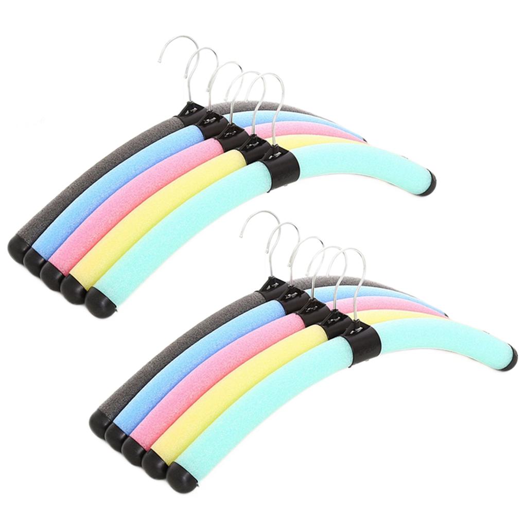 10 Pezzi Grucce Colorate in Spugna Schiumosa Rack Pieghevole Flessibile per Campeggio all'Aperto Viaggio Spalla Larga Antiscivolo Storage Vestiti