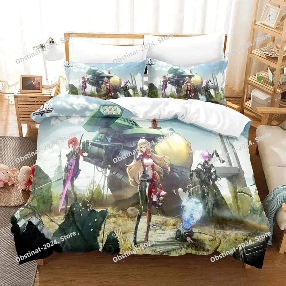 3D Game Tower of Fantasy Anime Bedding Set Printed Bed Set With Pillowcase Bed Duvet Cover Single Double Queen Super King Size