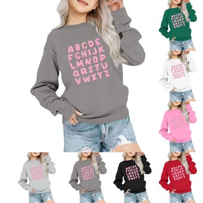 Kids' Fashion Loose-Fit Casual Long-Sleeve Christmas Print Oversized Crewneck Sweatshirt