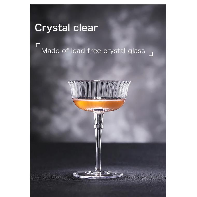 INF07 Crison Stripe Series Cocktail Cup Martini Cup Champagne Cup Crystal Glass Material Handmade
