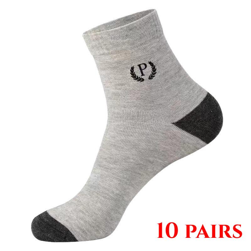 

10 Pairs Men s Socks Casual Breathable Cotton Man Run Sports Socks Spring Autumn Male Sox Gifts 10 pairs сірий