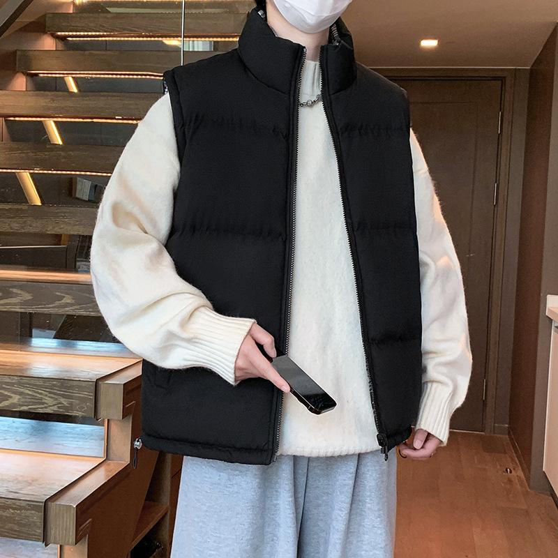 Solid Color Thickened Casual Couple Vest Autumn and Winter Jacket New Warm Men's Cotton Coat Horse