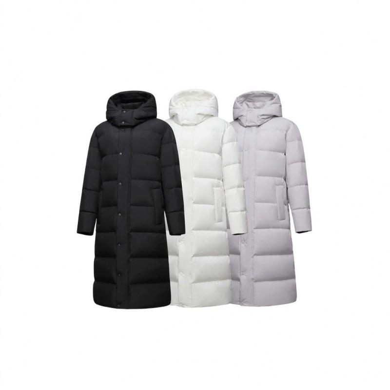 Unisex Winter Long Hooded Down Jacket Knee-length Thick Loose Casual Puffer Coat