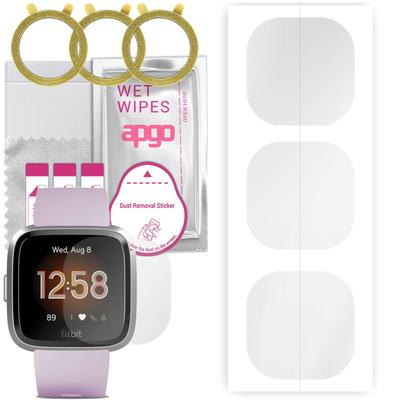 3x apgo Hydrogelová ochrana displeje pro Fitbit Versa Lite Edition, Hydrogelová fólie, s polohovací vrstvou snadná instalace