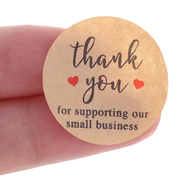 500 Etiketten/Rolle Rundes Naturkraftpapier Danke Aufkleber Siegel Etiketten Aufkleber
