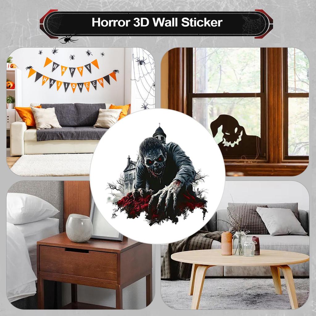 3D Floor Stickers Halloween Floor Sticker 3D Horror Hand Decal Home Decoration For Indoor Outdoor Holiday Gathering Bathroom