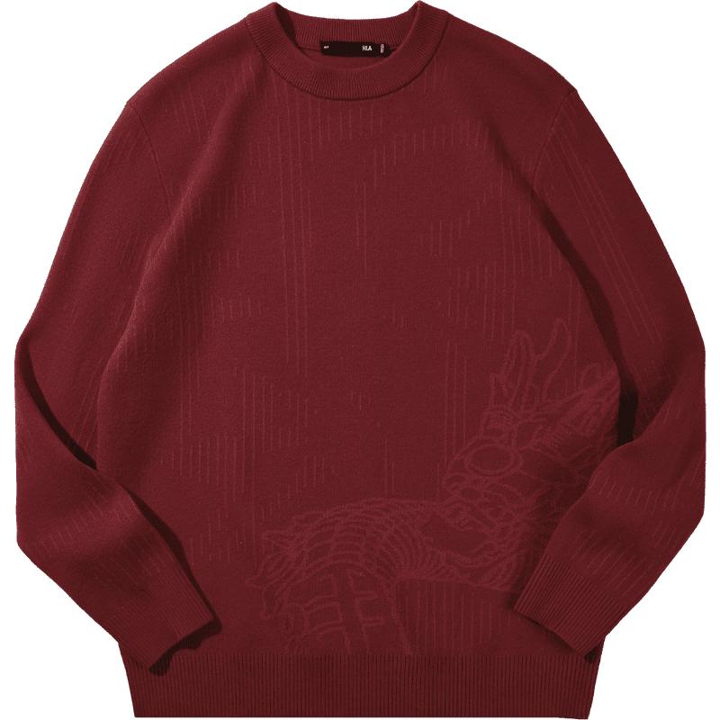 HLA Men's Chinese Dragon Jacquard Knit Sweater