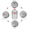 Multi-purpose Stainless Steel Seasoning Jar Salt Sugar Bottle Rotating Cover Spice Pepper Shaker Spice Jar Kitchen Gadgets