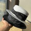 Retro French Polka Dot Top Hat Women's Spring and Summer Sunshade Sunscreen Hat Travel Vacation Straw Hat