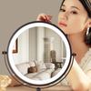 Large Double-Sided LED Makeup Mirror with Magnification and Fill Light for Vanity or Desk