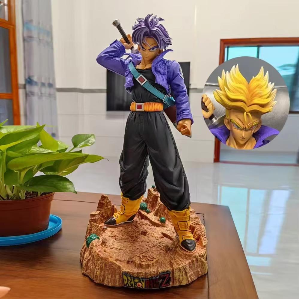47cm Dragon Ball Z Anime Figurine Trunks Figure Super Saiyan Trunks Pvc Model Statue Doll Collection Decoration Toys Gift