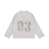 STREETRICH Retro American Loose Knitted Long Sleeve V-Neck Sweater Digital Print Versatile Top Trendy Fashionable Polyester Fiber