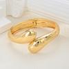 Vintage Water Drop Hammered Pattern Cuff Bangles for Women Punk Hip Hop Exaggerated Gold Color Statement Bracelets Jewelry Gifts