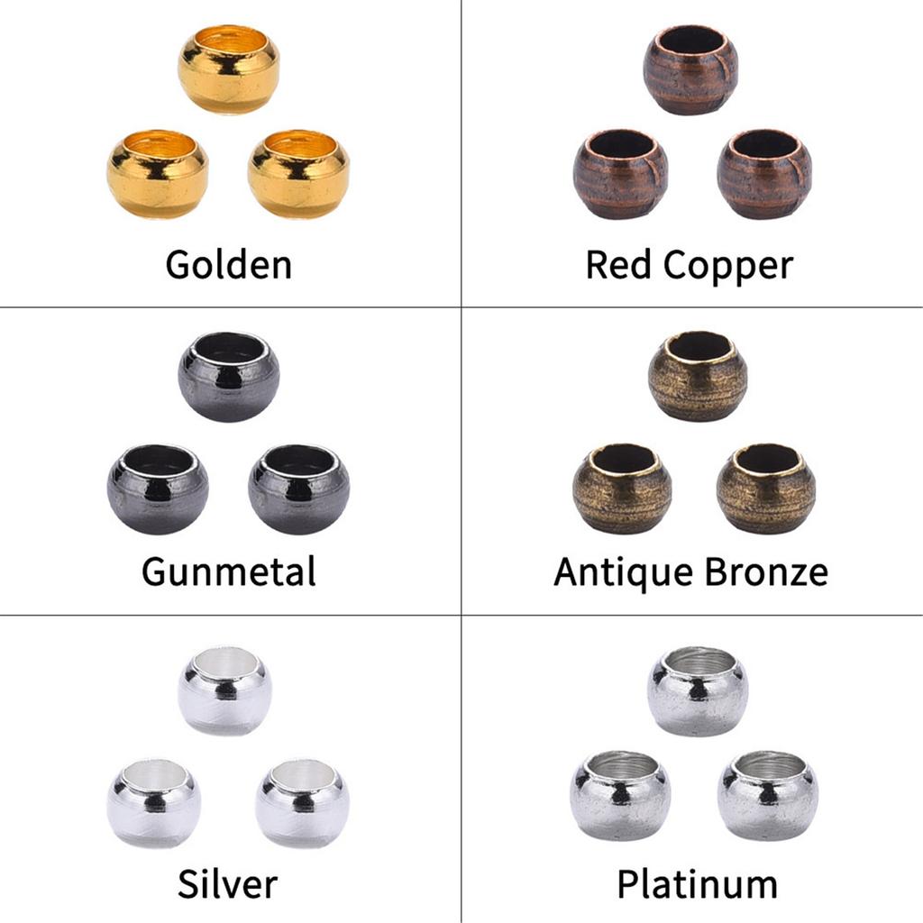 2400/3000Pcs Versatile Crimp Beads Set Jewelry Making Findings Kits Assorted Bracelets Earring Beads DIY Craft Supplies