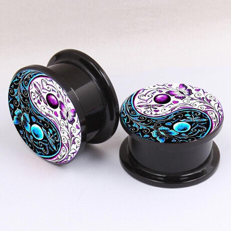 1 Paire Crâne oreille jauges Tunnel Acier Inoxydable Oreille Plug boucle d/'oreille civière exotique