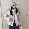 Autumn and winter new down jacket women's short hooded loose and versatile trendy thickened warm white duck down jacket