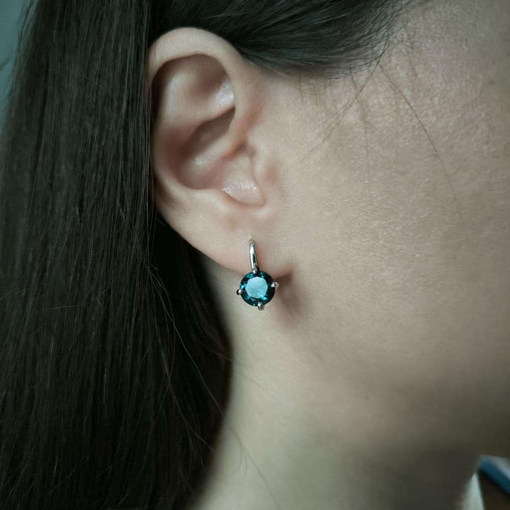 Silver Earrings with Topaz London Blue (2188728)