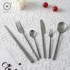 Homlly Tonii Flake Texture 304 Stainless Steel Spoon Fork Knife Cutlery Set (X4PCS)
