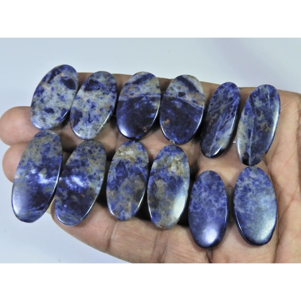 208Cts.Natural Sodalite Matched Pair Oval Cabochon Loose Gemstone 6 Pair Lot C-1525