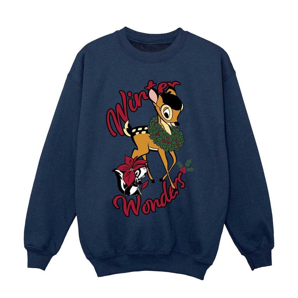 Bambi Girls Winter Wonders Wreath Sweatshirt