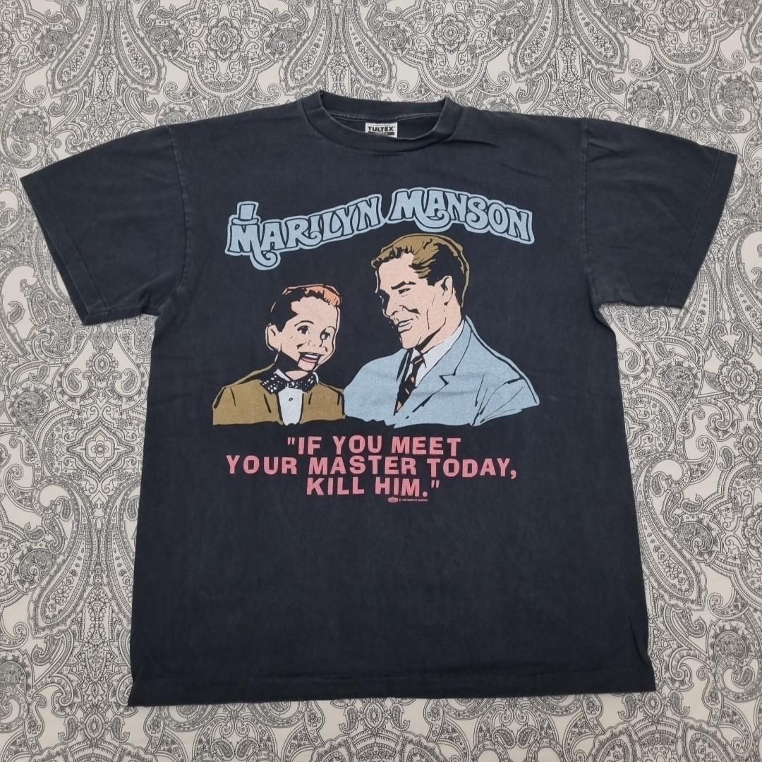 Vintage Marilyn Manson T-Shirt Mens Womens Tees Top Graphic Print Band Tee Single Stitch Tultex M