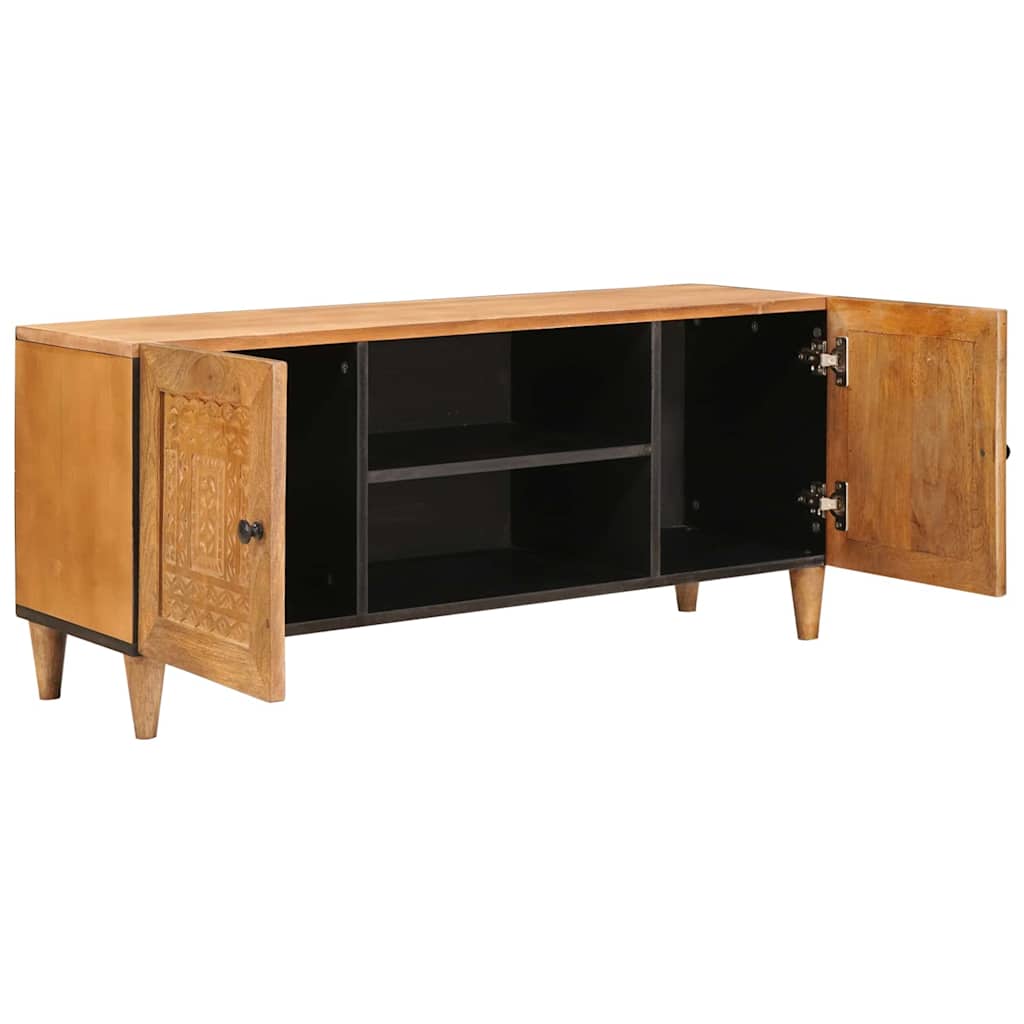 TV Unit in Light Brown 105 x 33 x 46 cm Solid Mango Wood