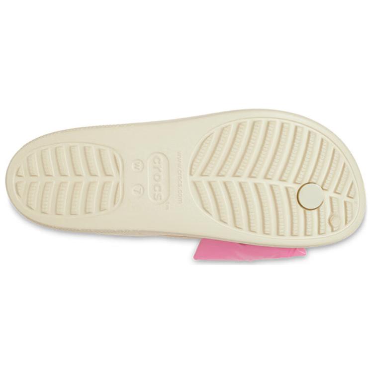 Crocs Classic Cloud Bow Simple Anti-Slip Antibacterial Flip-Flops Women Footwear Bone-White 210182-2Y2