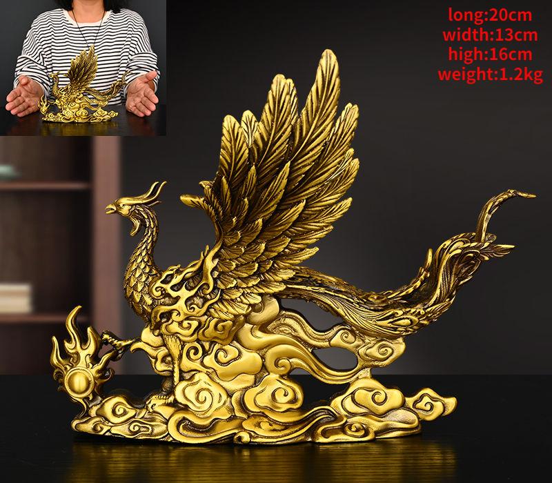 Full Copper Phoenix Ornament Living Room Housewarming Decorations Phoenix Auspicious Auspicious Decor