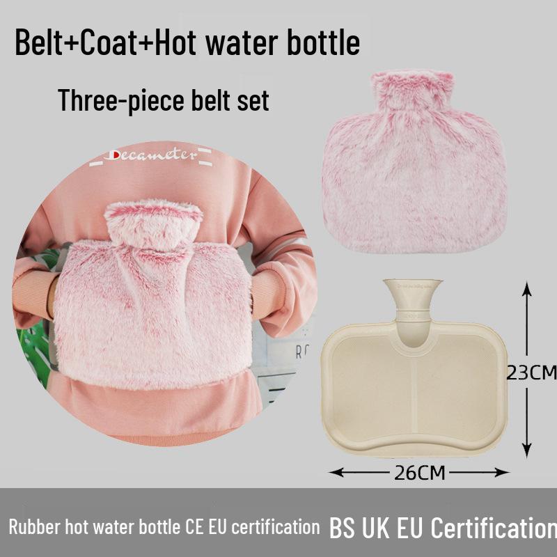Explosion-Proof Hot Water Bottle: Rubber Design for Stomach and Feet, Long-Lasting Warmth