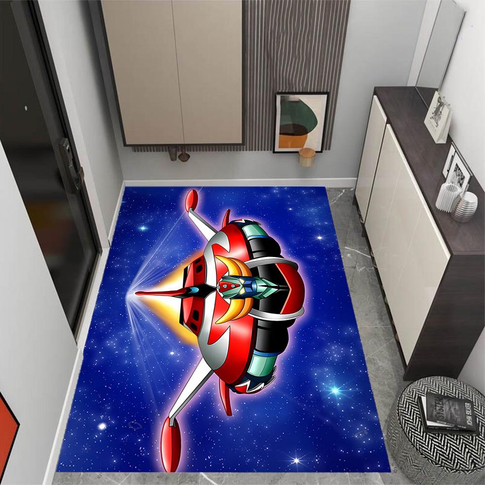 Goldorak robot Themed Anti-Slip Rugs - Polyester Home Decor, Suitable for Bedrooms, Living Rooms, Doorways, Studios, and Decorations