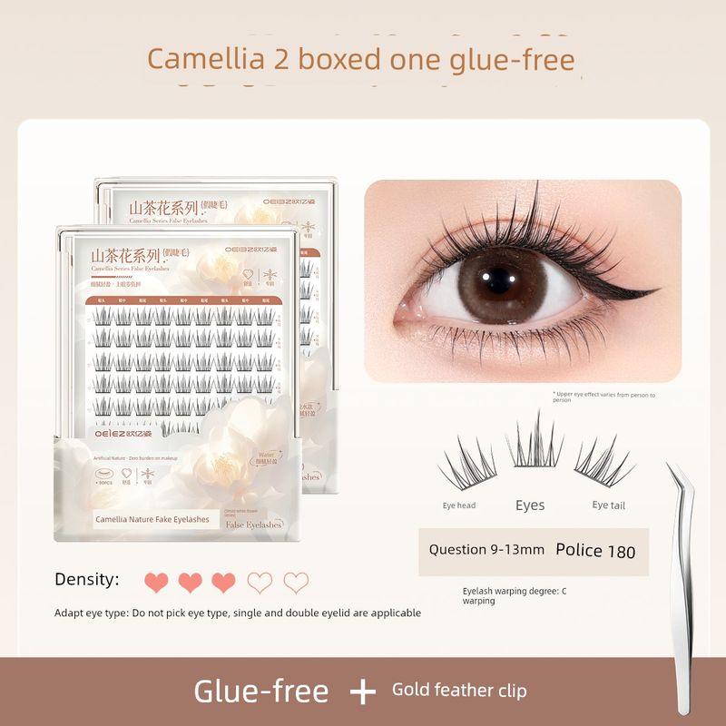 

Ouyizi Camellia Flower False Eyelashes Glue-Free Natural Simulation Korean Style Sunflower 2026 Hot Selling Natural-Looking Eyelashes [1.0 Stock up 2 Boxes] 10 Rows of Camellias 1.0