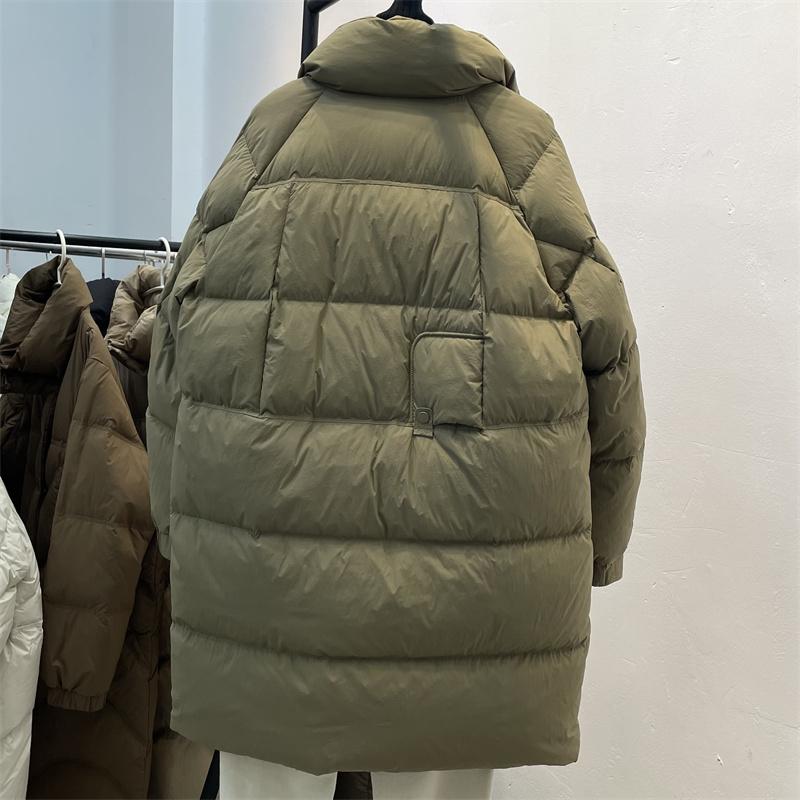 Autumn Winter Down Jacket Women's Mid Length Stand Up Collar Thickened Jackets