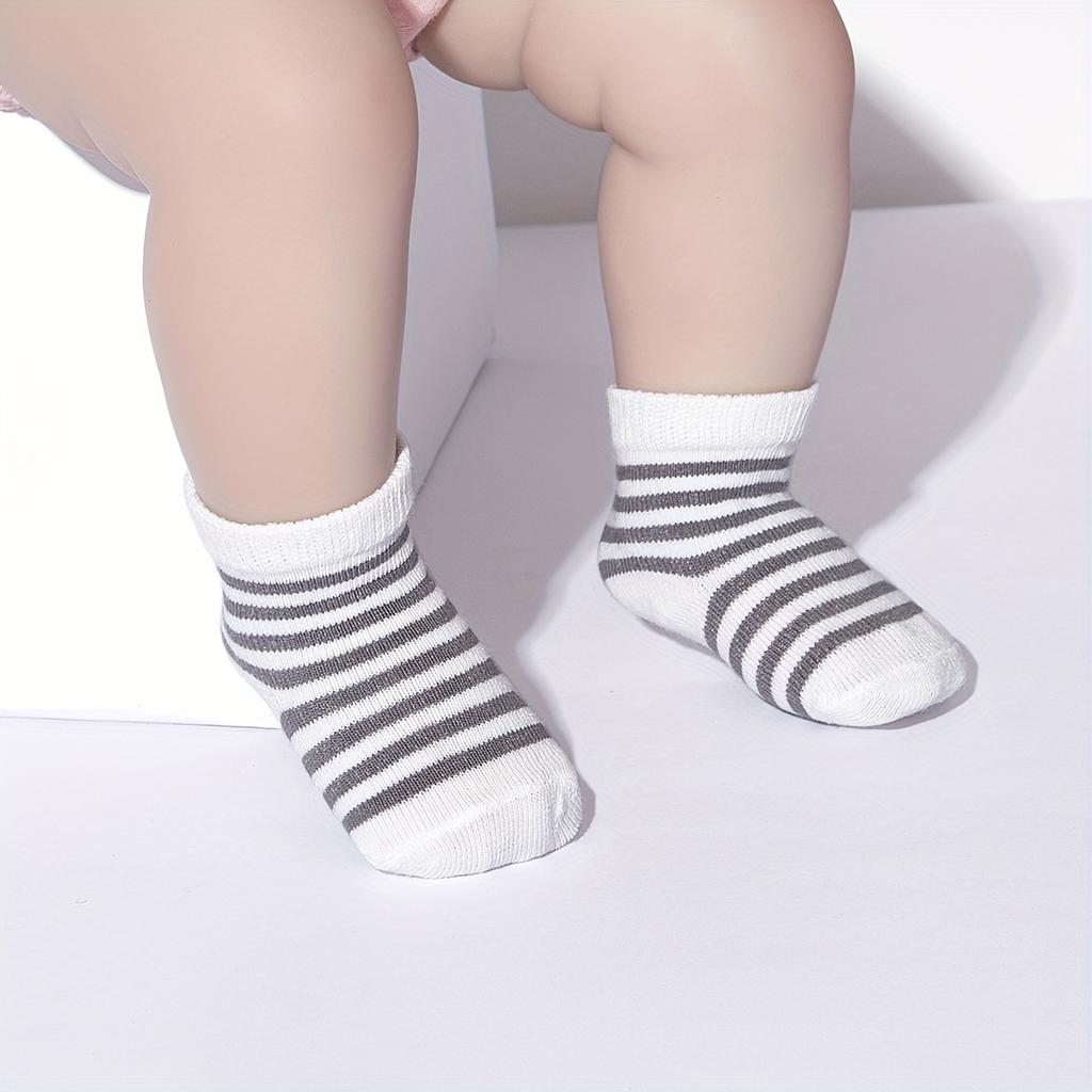 0-3 6-12 Months Boy Baby Socks Infant Newborn White Cotton Sock 10 Pairs Set