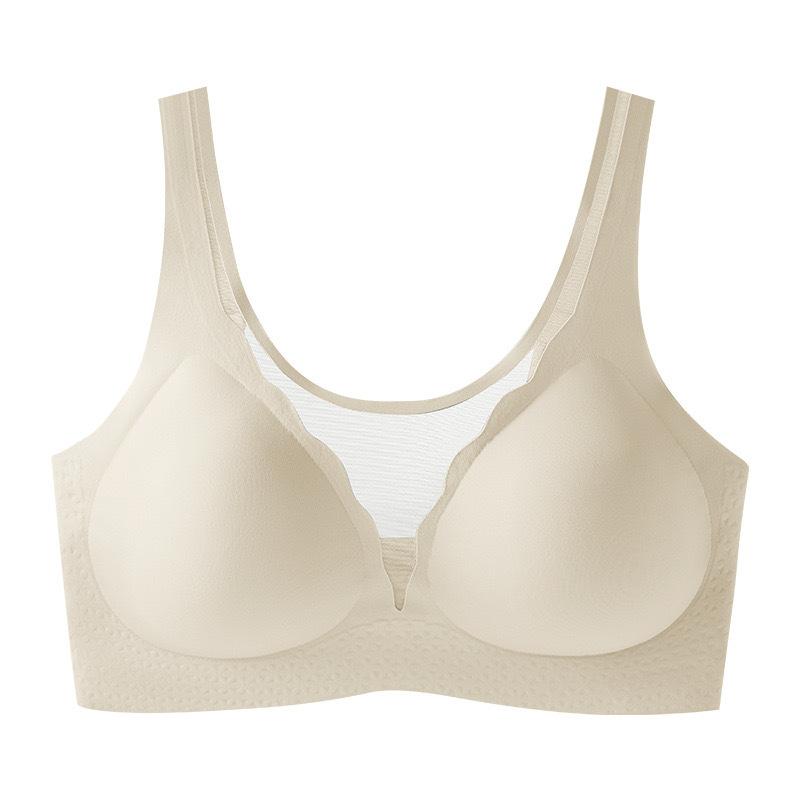 Popular Large-size Underwear, Women's Mesh Yarn, Breathable, Big Breasts Show Small, Gather Up, Support Soft Support, Close Secondary Breasts
