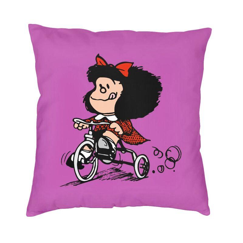 Fashion Manga Quino Mafalda Kawaii Cartoon Square Throw Pillow Case Decoration 3D Double Side Printed Cushion Cover Living Room 30x30cm 12x12in