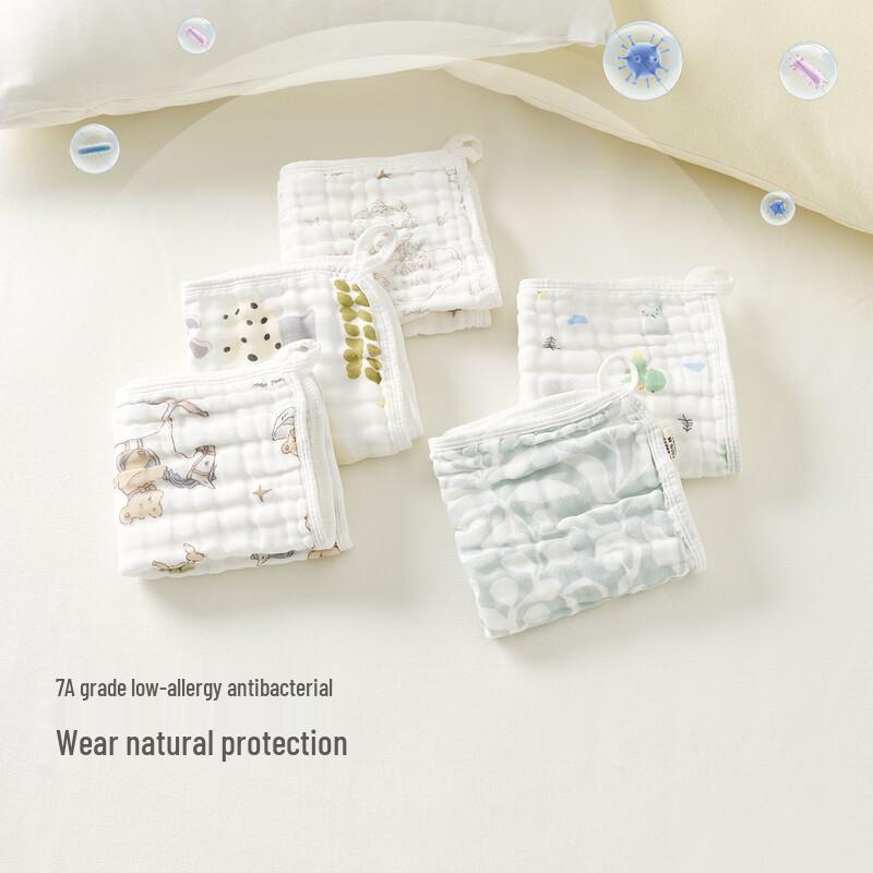 TONGTAI Baby Pure Cotton Gauze Bib & Face Towel 30x30cm