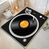 Vinyl Record Player Design Non-slip Rug, Suitable for Living Room and Bedroom Sofas.