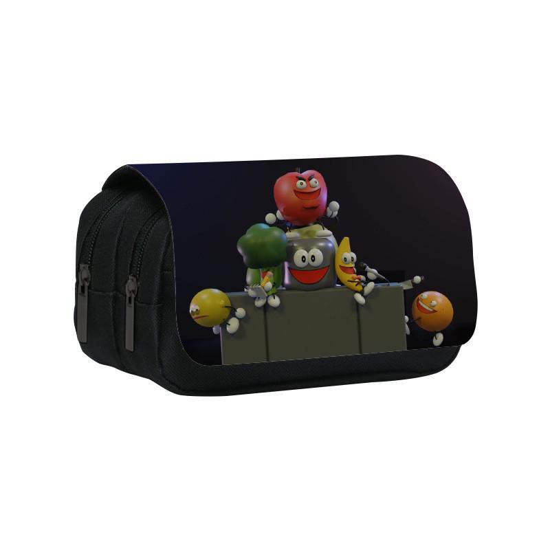 Shovelware Brain Game Doublelayer Pencil Case With Fruit Doodle Design For Students And Kids