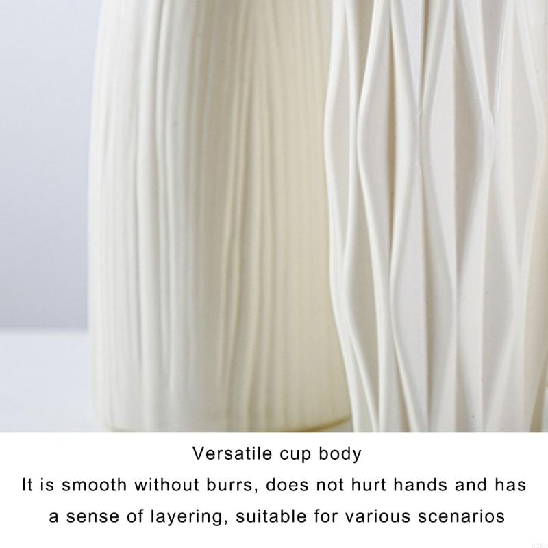 62KD 6PCS Elegant Plastic Flower Holder Vases With Subtle Texture Small Storage Bottle For Home Decoration